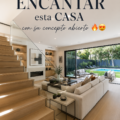 Maison moderne avec un concept ouvert, mettant en avant une cuisine spacieuse et lumineuse.