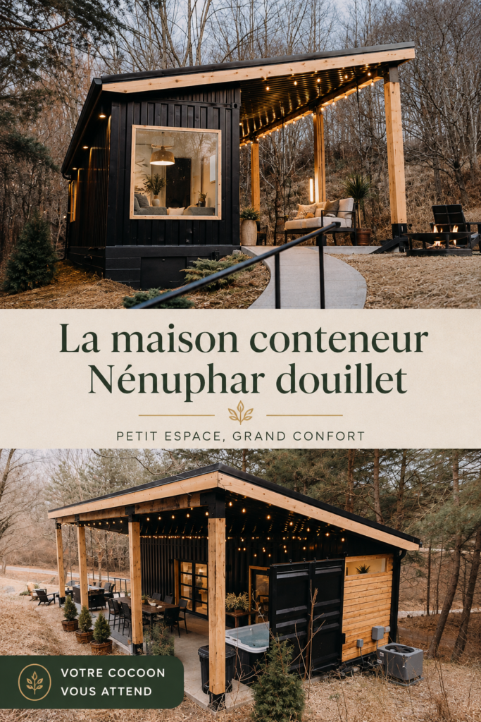 Maison container moderne avec un design cosy et chaleureux