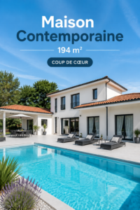 Maison contemporaine de 194 m² avec un design moderne.
