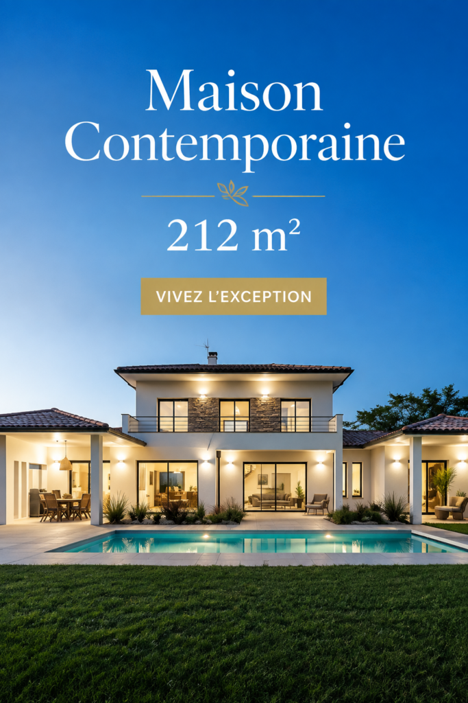 Maison contemporaine spacieuse de 212 m² avec une façade moderne
