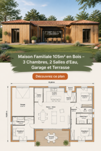 Maison familiale en bois de 105m² avec terrasse