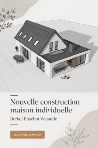 Vue extérieure de la maison moderne à Berkel-Enschot avec des lignes épurées et des matériaux durables.