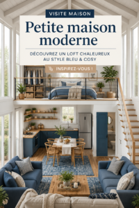 Une maison moderne avec un design de loft cosy et une décoration bleue