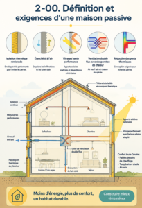 Maison passive exemplaire avec design moderne et éco-responsable, mettant en avant l'architecture durable.