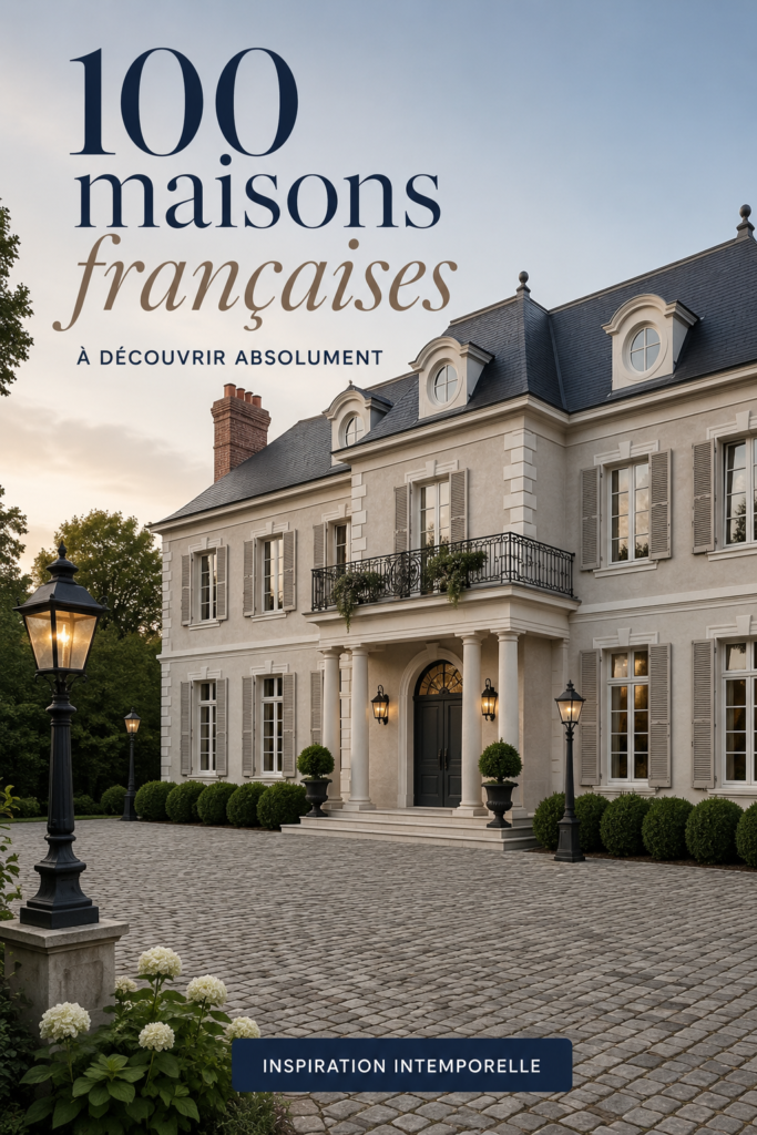 Une vue extérieure d'une maison traditionnelle française avec un beau jardin.