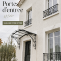 Marquise élégante sur une porte d'entrée accueillante avec un style moderne.