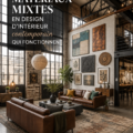 Intérieur contemporain avec une combinaison harmonieuse de différents matériaux.