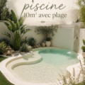 Inspiration pour une piscine de 10m2 avec plage intégrée dans un jardin moderne