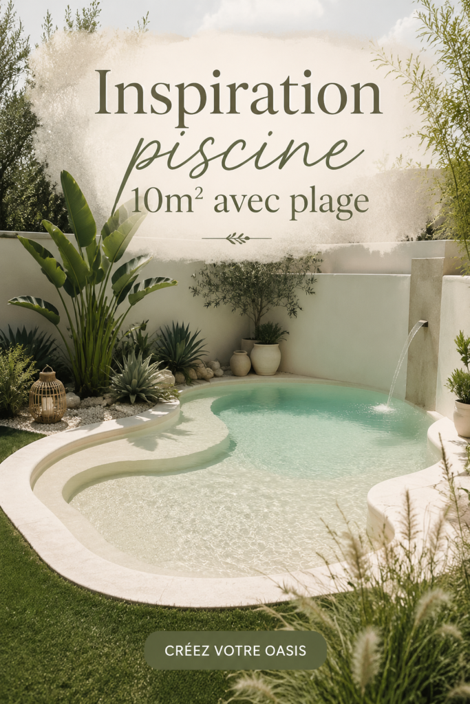 Inspiration pour une piscine de 10m2 avec plage intégrée dans un jardin moderne