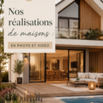 Réalisation d'une maison moderne avec jardin, en photo.
