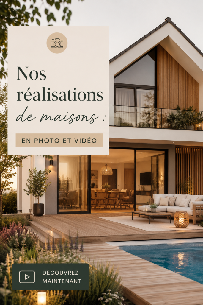 Réalisation d'une maison moderne avec jardin, en photo.
