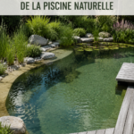 Piscine naturelle avec eau claire et plantes aquatiques