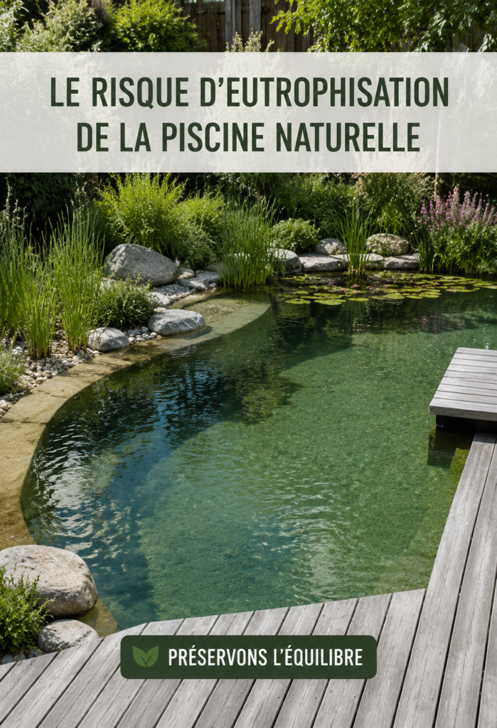 Piscine naturelle avec eau claire et plantes aquatiques
