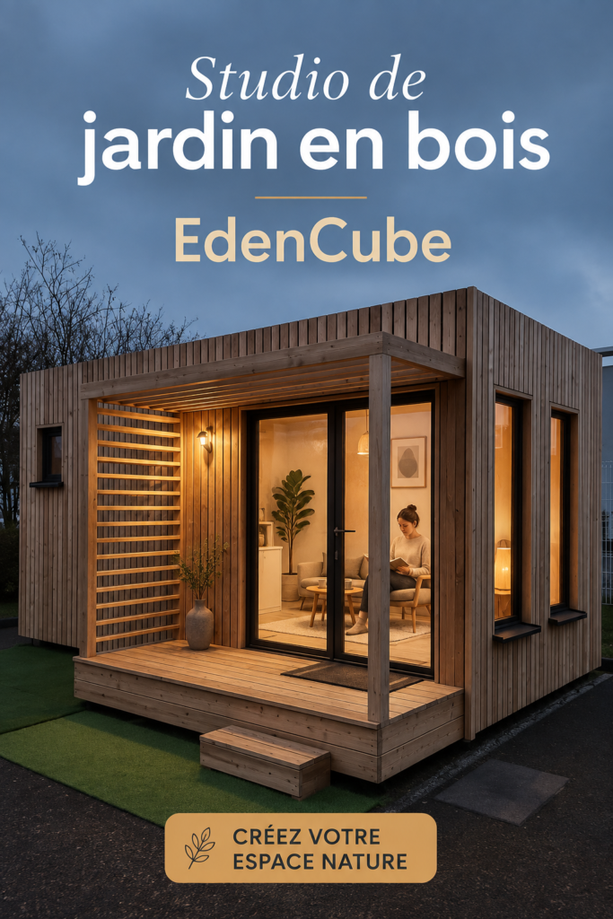 Studio de jardin en bois EdenCube dans un beau jardin