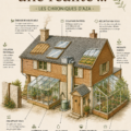 Une maison autonome avec un jardin potager et panneaux solaires