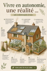 Une maison autonome avec un jardin potager et panneaux solaires