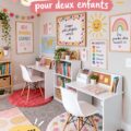 Aménagement d'un bureau à domicile pour deux enfants, organisé et pratique
