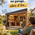 Un aménagement extérieur chaleureux avec un espace de rangement sans garage