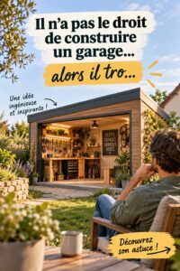 Un aménagement extérieur chaleureux avec un espace de rangement sans garage