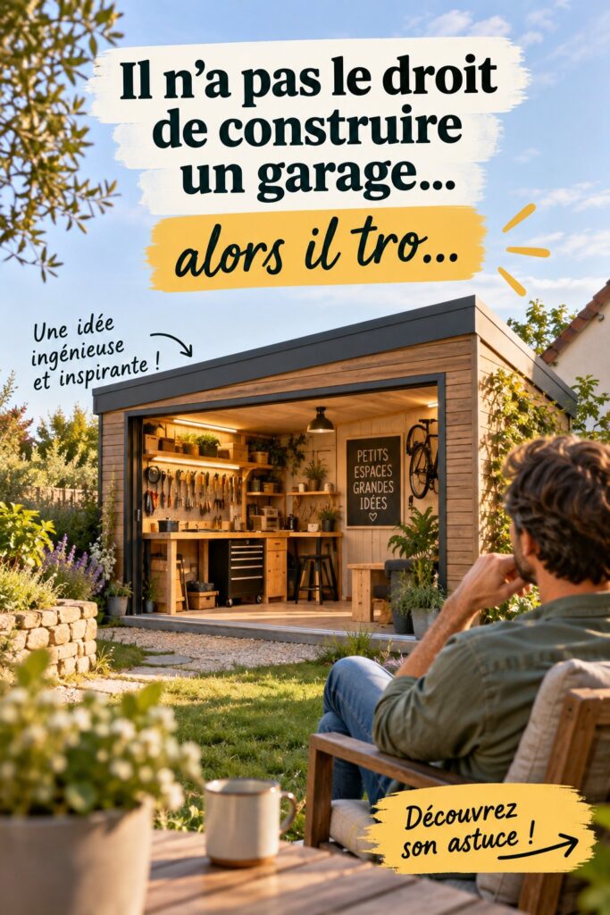 Un aménagement extérieur chaleureux avec un espace de rangement sans garage