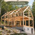 Maison construite en bois rond, illustrant l'architecture chaleureuse et durable