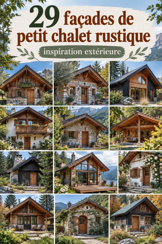 Vue extérieure d'une cabane rustique en bois entourée de verdure
