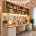 Un bureau esthétique avec des éléments de décoration inspirants et une lumière naturelle