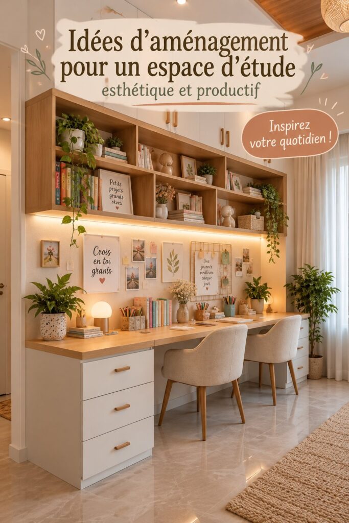 Un bureau esthétique avec des éléments de décoration inspirants et une lumière naturelle