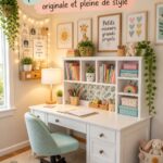 Chambre d'enfant colorée et ludique avec des meubles pratiques et des décorations imaginatives.