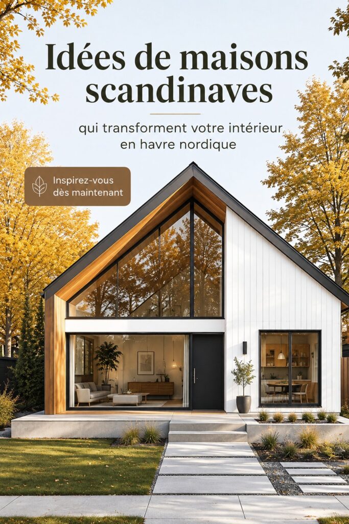 Maison scandinave avec un intérieur chaleureux et lumineux
