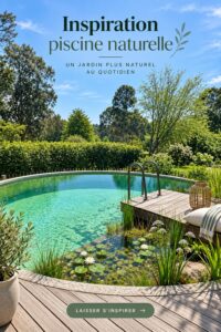 Belle piscine naturelle entourée de verdure dans un jardin apaisant
