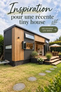 Exemple d'une charmante tiny house en bois au style moderne.