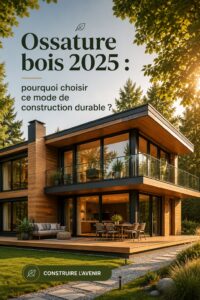 Une magnifique maison en ossature bois dans un paysage verdoyant.
