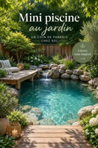 Mini piscine intégrée dans un jardin verdoyant