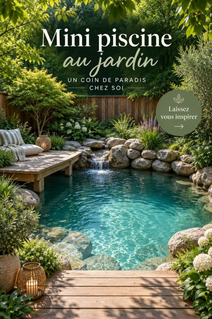 Mini piscine intégrée dans un jardin verdoyant