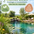 Une belle piscine naturelle entourée de verdure et de plantes aquatiques, idéale pour un jardin éco-responsable.