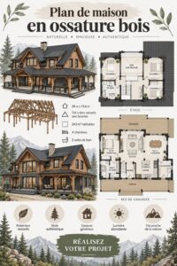 Maison à ossature bois avec un design moderne inspiré du modèle Dorset.