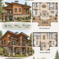 Plan de maison en ossature bois Lincoln avec un design moderne et chaleureux.