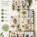 Plan d'une maison écoénergétique avec un design moderne et durable