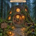 Une cabane en bois au milieu d'une forêt verdoyante, évoquant un espace de retraite tranquille.
