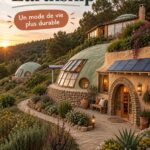 Vue extérieure d'un Earthship intégrée dans la nature, symbole d'une architecture durable et innovante.