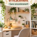 Bureau à domicile bien organisé avec du mobilier pratique et décoratif.
