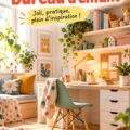 Un bureau d'enfant coloré et bien organisé avec des éléments stimulants pour l'apprentissage.