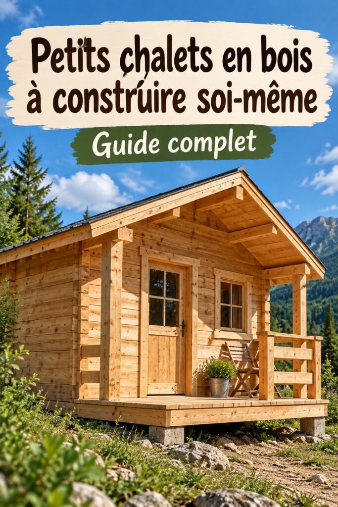 Cabine en bois moderne entourée de verdure, idéale pour les loisirs