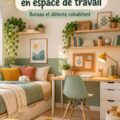 Chambre d'enfant aménagée en espace de travail pratique et chaleureux