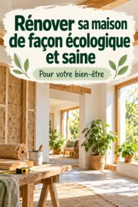 Intérieur de maison rénovée avec des matériaux écologiques, créant une atmosphère chaleureuse et saine.