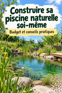 Naturpool joliment aménagé dans un jardin, avec des plantes autour