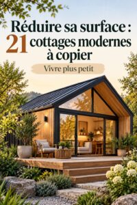 Un cottage moderne avec un jardin accueillant et une façade en bois