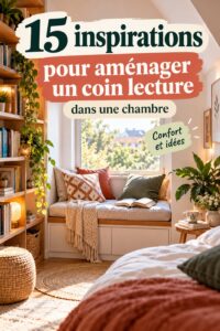 Coin lecture cosy avec une chaise confortable et des étagères de livres