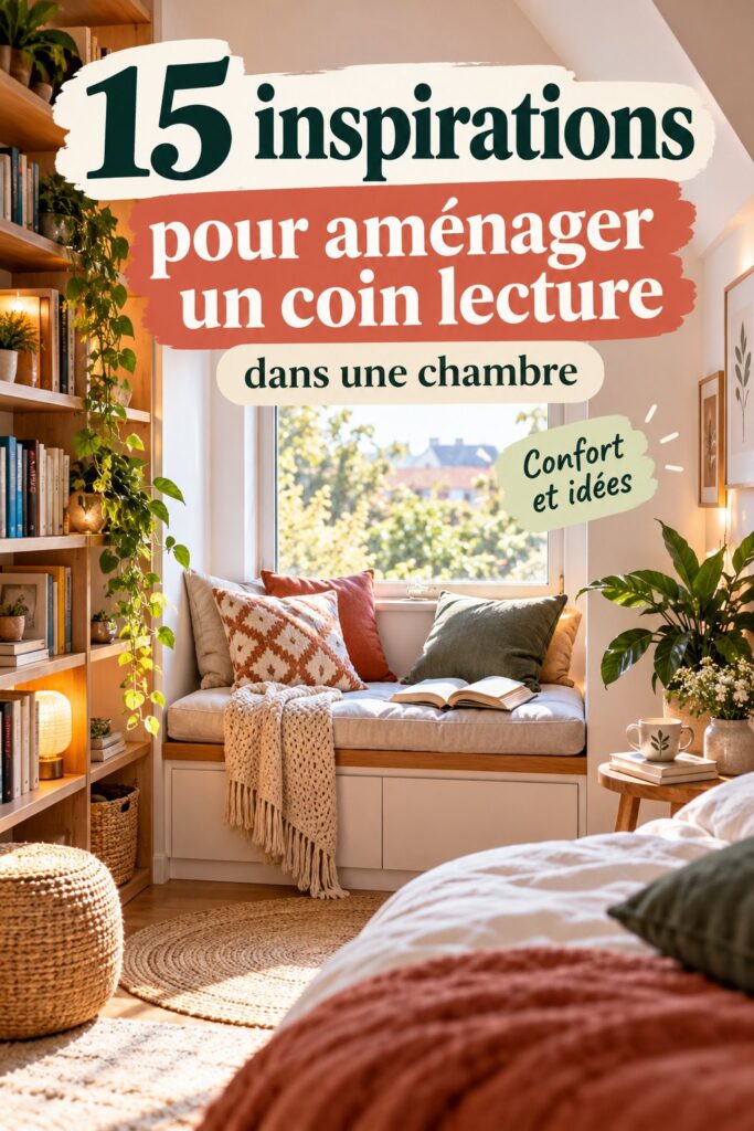 Coin lecture cosy avec une chaise confortable et des étagères de livres